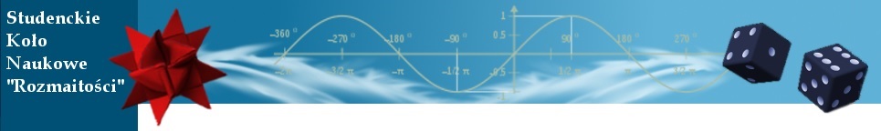 Baner z nazwą koła naukowego Rozmaitości